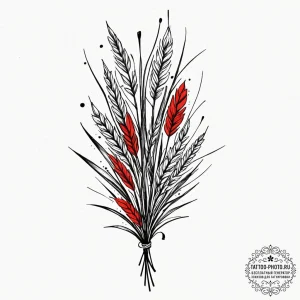 Ear of wheat, tattoo sketch design, trash pol... - эскиз тату (№1752195753_0, 11.07.2025 01:02) — tattoo-photo.ru