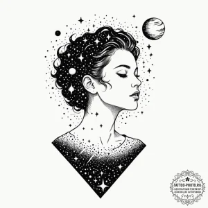 Tattoo sketch a person's silhouette with thei... - эскиз тату (№1752195835_0, 11.07.2025 01:03) — tattoo-photo.ru