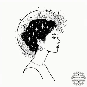 Tattoo sketch a silhouette of a person lookin... - эскиз тату (№1752196086_0, 11.07.2025 01:08) — tattoo-photo.ru