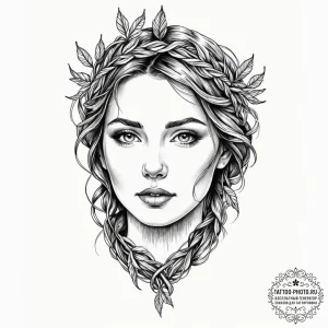 A human face made from interwoven tree branch... - эскиз тату (№1752196920_0, 11.07.2025 01:22) — tattoo-photo.ru