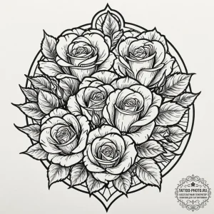 A linework tattoo of the rosebud motel sign f... - эскиз тату (№1752197675_0, 11.07.2025 01:34) — tattoo-photo.ru