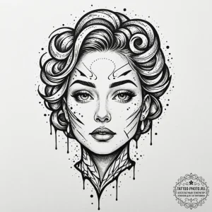 Tattoo sketch a minimalist human figure creat... - эскиз тату (№1752201134_0, 11.07.2025 02:32) — tattoo-photo.ru