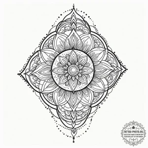 A safety pin, tattoo drawing outline, geometr... - эскиз тату (№1752201388_0, 11.07.2025 02:36) — tattoo-photo.ru