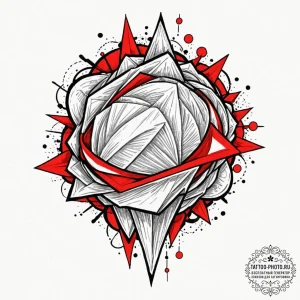 Tattoo design a shattered geometric sphere, i... - эскиз тату (№1752201472_0, 11.07.2025 02:37) — tattoo-photo.ru