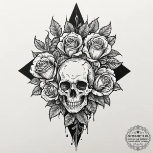 Tattoo design a plant whose shadow is a compl... - эскиз тату (№1752203495_0, 11.07.2025 03:11) — tattoo-photo.ru