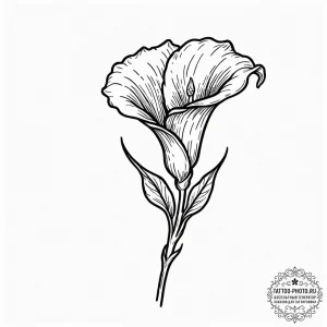 Tattoo sketch a single, elegant calla lily, s... - эскиз тату (№1752203831_0, 11.07.2025 03:17) — tattoo-photo.ru
