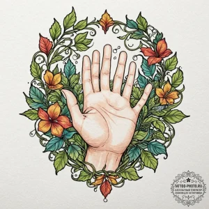 Tattoo design a vine with leaves that are sma... - эскиз тату (№1752204950_0, 11.07.2025 03:35) — tattoo-photo.ru