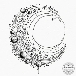 Tattoo design a realistic celestial body (pla... - эскиз тату (№1752206020_0, 11.07.2025 03:53) — tattoo-photo.ru