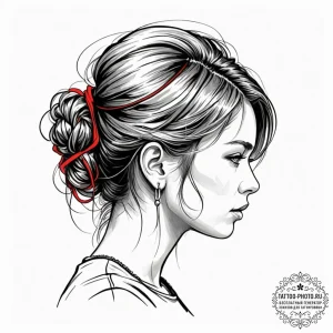 A sketch of the back of neo's head with the c... - эскиз тату (№1752206943_0, 11.07.2025 04:09) — tattoo-photo.ru