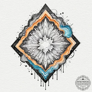 Geode, tattoo line art, watercolor tattoo sty... - эскиз тату (№1752208532_0, 11.07.2025 04:35) — tattoo-photo.ru