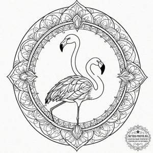 Flamingo, tattoo line art, geometric tattoo s... - эскиз тату (№1752209184_0, 11.07.2025 04:46) — tattoo-photo.ru