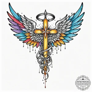 Angel wings, tattoo flash sheet design, on a... - эскиз тату (№1752210698_0, 11.07.2025 05:11) — tattoo-photo.ru