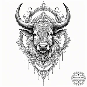 Tattoo design a taurus bull, with a specific... - эскиз тату (№1752211031_0, 11.07.2025 05:17) — tattoo-photo.ru