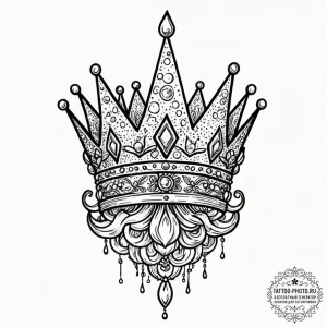 Tattoo design a crown symbolizing the head of... - эскиз тату (№1752212293_0, 11.07.2025 05:38) — tattoo-photo.ru