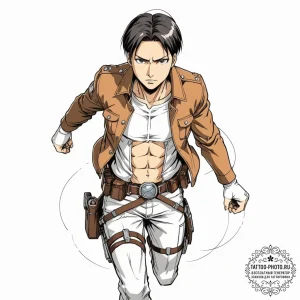 A sketch of captain levi from attack on titan... - эскиз тату (№1752212884_0, 11.07.2025 05:48) — tattoo-photo.ru