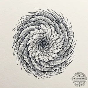 Tattoo design a swirling vortex of deep, mela... - эскиз тату (№1752213723_0, 11.07.2025 06:02) — tattoo-photo.ru
