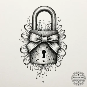 Tattoo design a lock of hair tied with a ribb... - эскиз тату (№1752214827_0, 11.07.2025 06:20) — tattoo-photo.ru