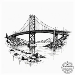 Tattoo sketch a 'bridge' connecting past and... - эскиз тату (№1752214996_0, 11.07.2025 06:23) — tattoo-photo.ru