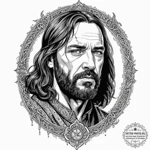 A graphic novel portrait of sandor "the hound... - эскиз тату (№1752215080_0, 11.07.2025 06:24) — tattoo-photo.ru