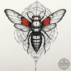Tattoo sketch a cicada with wings that look l... - эскиз тату (№1752215164_0, 11.07.2025 06:26) — tattoo-photo.ru