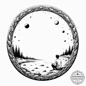 Tattoo sketch a person sitting on the edge of... - эскиз тату (№1752215503_0, 11.07.2025 06:31) — tattoo-photo.ru
