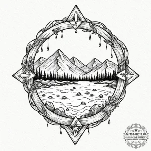 111. tattoo sketch: the rune "istok," resembl... - эскиз тату (№1752215587_0, 11.07.2025 06:33) — tattoo-photo.ru