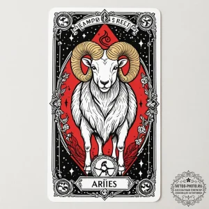 Tattoo sketch an aries ram with the "emperor"... - эскиз тату (№1752216514_0, 11.07.2025 06:48) — tattoo-photo.ru