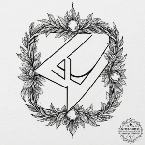 144. tattoo design: a minimalist "potok" rune... - эскиз тату (№1752217516_0, 11.07.2025 07:05) — tattoo-photo.ru