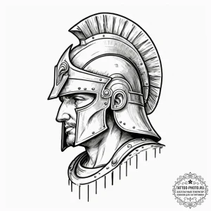 Tattoo sketch a roman centurion's helmet, sym... - эскиз тату (№1752217685_0, 11.07.2025 07:08) — tattoo-photo.ru