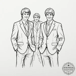 A sketch of the main characters from dumb and... - эскиз тату (№1752217853_0, 11.07.2025 07:10) — tattoo-photo.ru