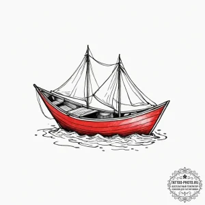 A watercolor sketch of the paper boat from ro... - эскиз тату (№1752218356_0, 11.07.2025 07:19) — tattoo-photo.ru