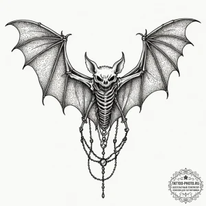 A bat skeleton, tattoo flash sheet design, ne... - эскиз тату (№1752218774_0, 11.07.2025 07:26) — tattoo-photo.ru
