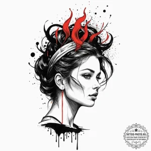 Tattoo design a powerful silhouette of a head... - эскиз тату (№1752220198_0, 11.07.2025 07:49) — tattoo-photo.ru