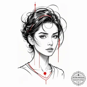 A neo-traditional portrait of the main charac... - эскиз тату (№1752220365_0, 11.07.2025 07:52) — tattoo-photo.ru