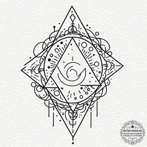 A linework design of the mysterious symbol fr... - эскиз тату (№1752220617_0, 11.07.2025 07:56) — tattoo-photo.ru
