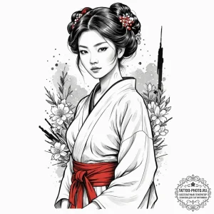 A neo-traditional portrait of o-ren ishii in... - эскиз тату (№1752221371_0, 11.07.2025 08:09) — tattoo-photo.ru