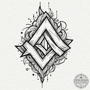 94. tattoo design: a minimalist "vetar" rune,... - эскиз тату (№1752221529_0, 11.07.2025 08:12) — tattoo-photo.ru