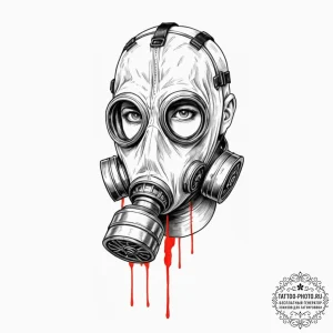 Gas mask, artistic tattoo sketch, rough sketc... - эскиз тату (№1752222997_0, 11.07.2025 08:36) — tattoo-photo.ru
