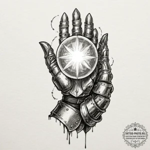 Tattoo design a knight's armored gauntlet hol... - эскиз тату (№1752225767_0, 11.07.2025 09:22) — tattoo-photo.ru