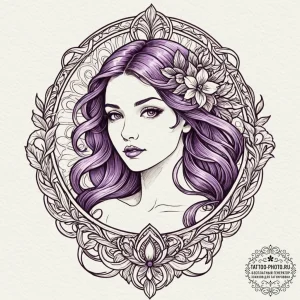 Violet, tattoo flash sheet design, sepia tone... - эскиз тату (№1752226020_0, 11.07.2025 09:27) — tattoo-photo.ru