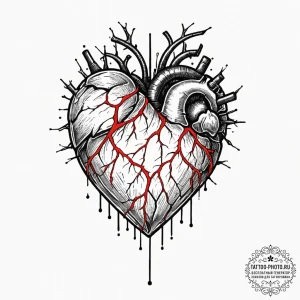 Tattoo design a pixelated heart that slowly t... - эскиз тату (№1752226525_0, 11.07.2025 09:35) — tattoo-photo.ru