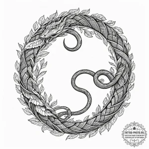 Tattoo design an uroboros serpent, where its... - эскиз тату (№1752226944_0, 11.07.2025 09:42) — tattoo-photo.ru