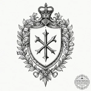 Tattoo design a family crest redesigned in a... - эскиз тату (№1752227782_0, 11.07.2025 09:56) — tattoo-photo.ru