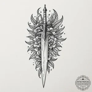 A broken sword of a knight, tattoo flash shee... - эскиз тату (№1752227868_0, 11.07.2025 09:57) — tattoo-photo.ru