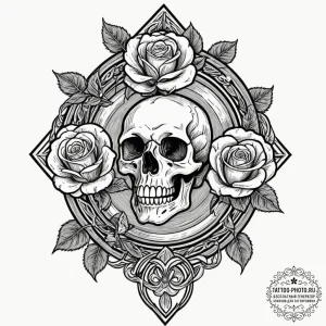 Tattoo design a sturdy, ancient stone well.,... - эскиз тату (№1752228203_0, 11.07.2025 10:03) — tattoo-photo.ru