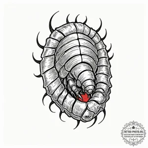 Trilobite fossil, tattoo drawing outline, on... - эскиз тату (№1752228370_0, 11.07.2025 10:06) — tattoo-photo.ru