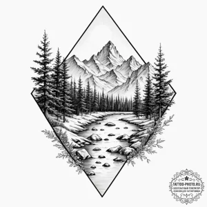 Nature & landscapes, tattoo sketch design, ro... - эскиз тату (№1752229461_0, 11.07.2025 10:24) — tattoo-photo.ru