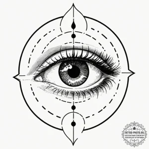 Tattoo sketch a focused eye with a target ret... - эскиз тату (№1752230468_0, 11.07.2025 10:41) — tattoo-photo.ru