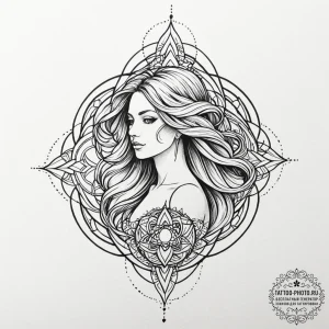 Tattoo design a silhouette of a woman's back,... - эскиз тату (№1752233053_0, 11.07.2025 11:24) — tattoo-photo.ru