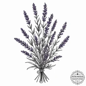 A sprig of lavender, concept art for tattoo,... - эскиз тату (№1752234670_0, 11.07.2025 11:51) — tattoo-photo.ru